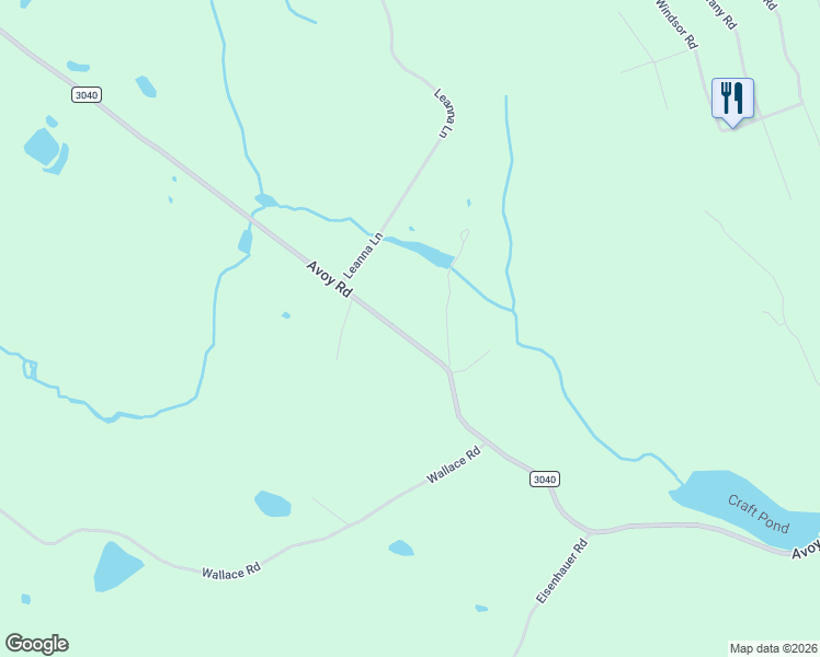 map of restaurants, bars, coffee shops, grocery stores, and more near 877 Avoy Road in Lake Ariel