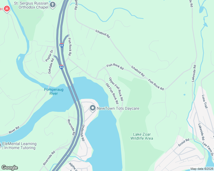 map of restaurants, bars, coffee shops, grocery stores, and more near 56 Old Fish Rock Road in Southbury