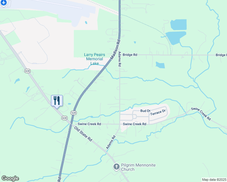 map of restaurants, bars, coffee shops, grocery stores, and more near 15764 Adams Road in Middlefield