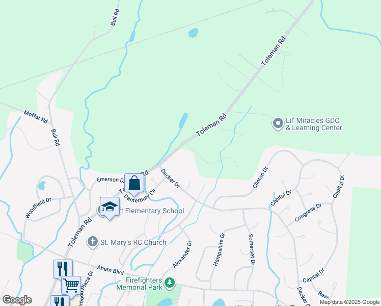 map of restaurants, bars, coffee shops, grocery stores, and more near 4 Horsetrail Lane in Washingtonville