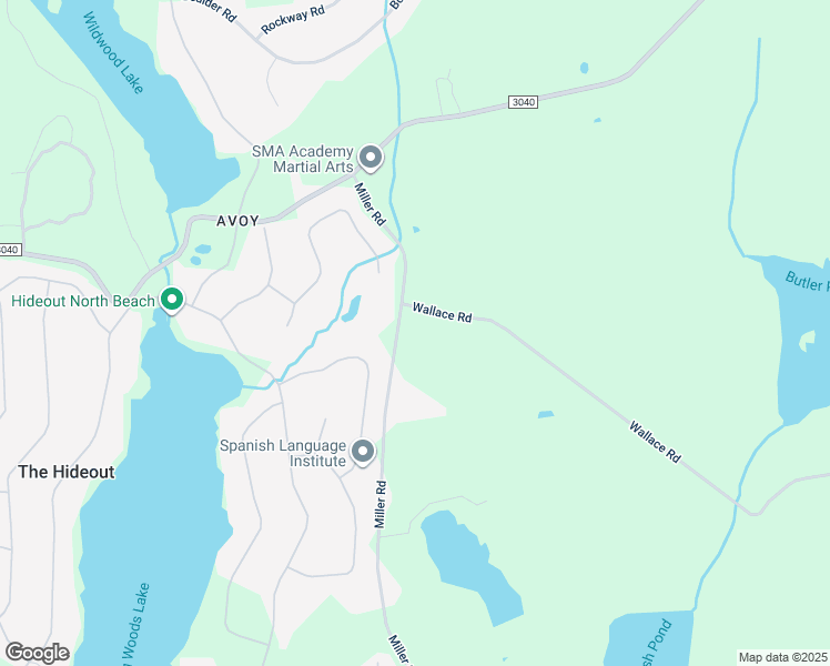 map of restaurants, bars, coffee shops, grocery stores, and more near 122 Wallace Road in Lake Ariel