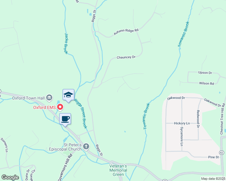 map of restaurants, bars, coffee shops, grocery stores, and more near 14 Cedar Lane in Oxford