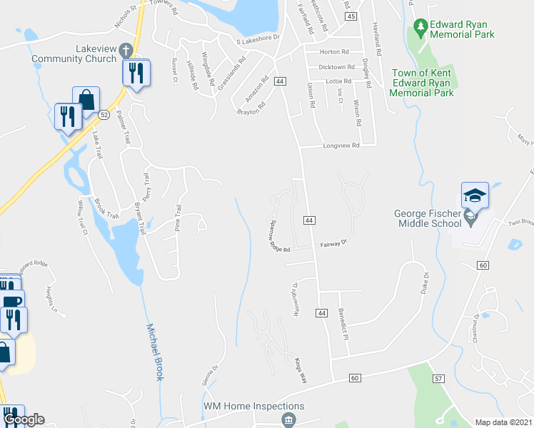 map of restaurants, bars, coffee shops, grocery stores, and more near 92 Sparrow Ridge Road in Carmel Hamlet