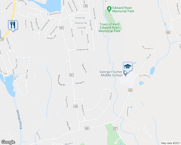 map of restaurants, bars, coffee shops, grocery stores, and more near 114 Fairways Crescent in Carmel Hamlet