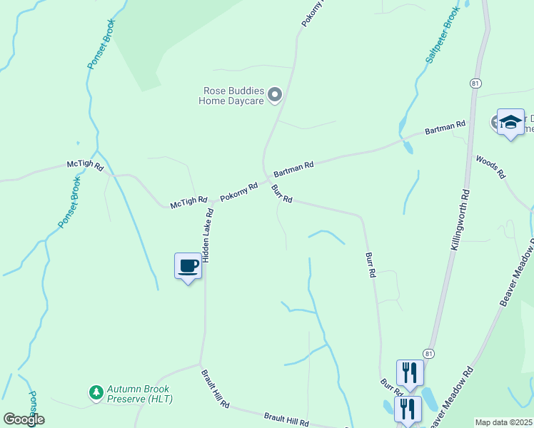 map of restaurants, bars, coffee shops, grocery stores, and more near 16 Sepunnomo Lane in Haddam