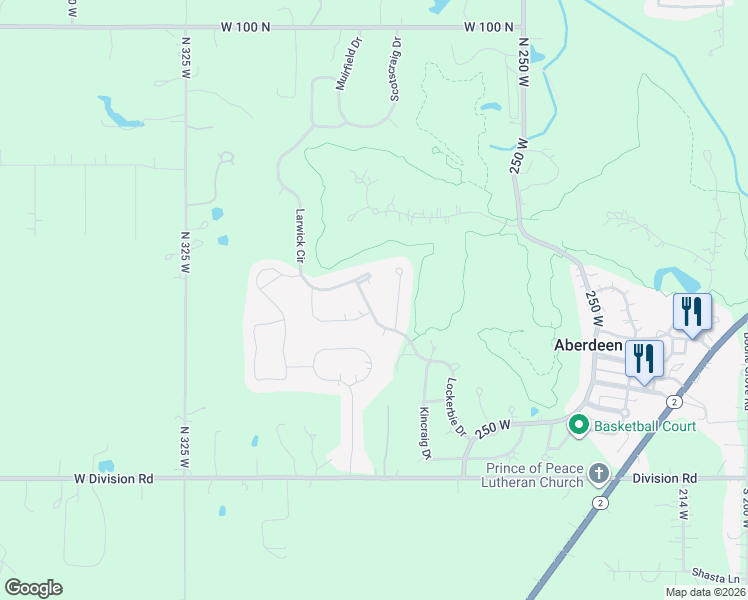 map of restaurants, bars, coffee shops, grocery stores, and more near 46 Kilmartin Court in Valparaiso