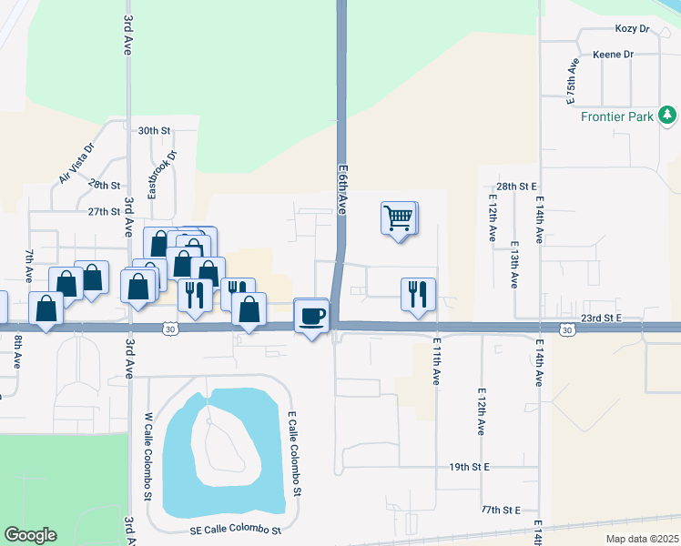 map of restaurants, bars, coffee shops, grocery stores, and more near 2498 East 6th Avenue in Columbus