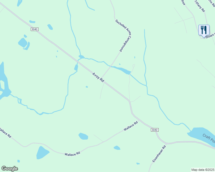 map of restaurants, bars, coffee shops, grocery stores, and more near 865 Avoy Road in Wayne County