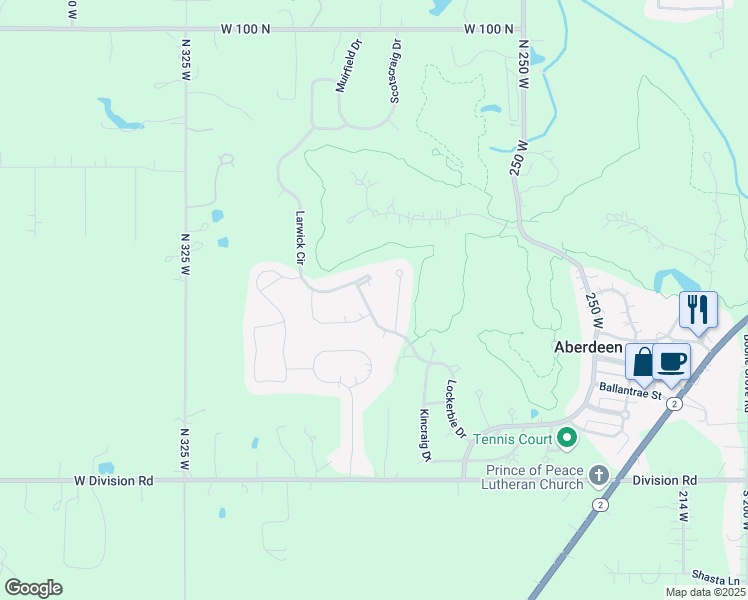 map of restaurants, bars, coffee shops, grocery stores, and more near 46 Kilmartin Court in Valparaiso