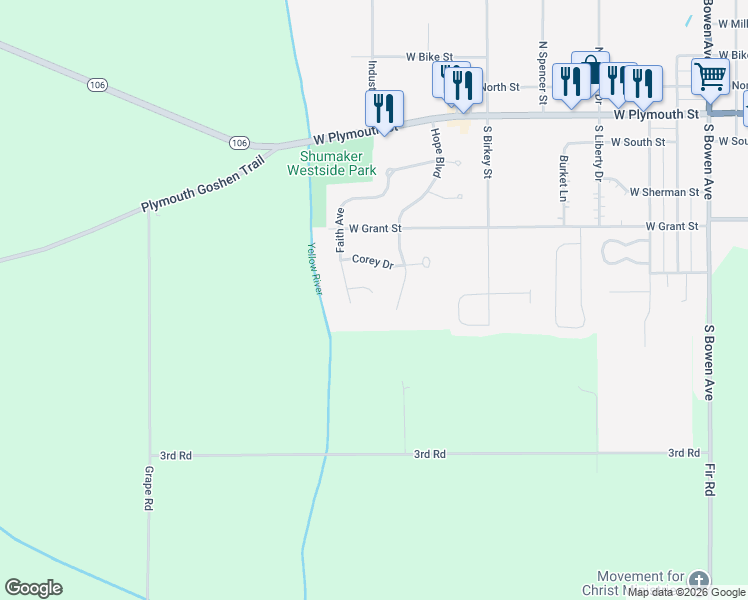 map of restaurants, bars, coffee shops, grocery stores, and more near 132 Joey Ct in Bremen