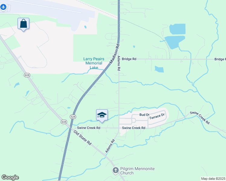 map of restaurants, bars, coffee shops, grocery stores, and more near 15764 Adams Road in Middlefield