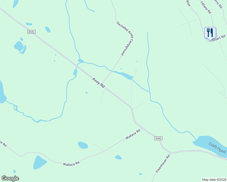 map of restaurants, bars, coffee shops, grocery stores, and more near 865 Avoy Road in Wayne County