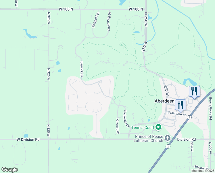 map of restaurants, bars, coffee shops, grocery stores, and more near 46 Kilmartin Court in Valparaiso