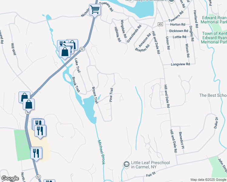 map of restaurants, bars, coffee shops, grocery stores, and more near 30 Pine Trail in Carmel Hamlet