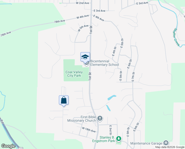 map of restaurants, bars, coffee shops, grocery stores, and more near 1017 1st Street in Coal Valley