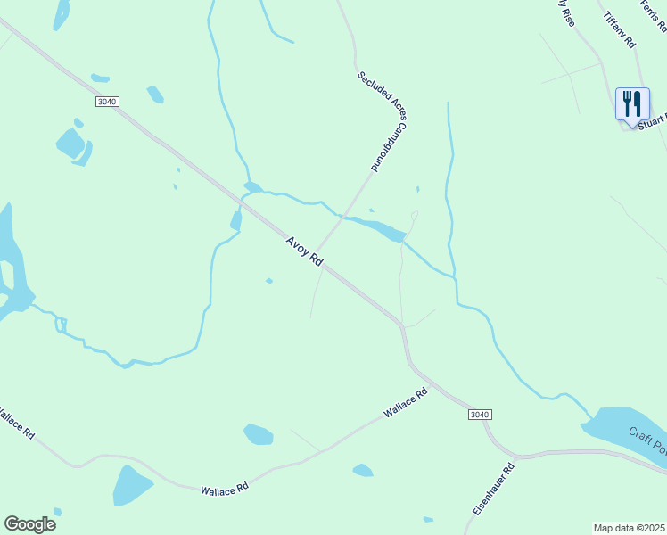 map of restaurants, bars, coffee shops, grocery stores, and more near 865 Avoy Road in Wayne County