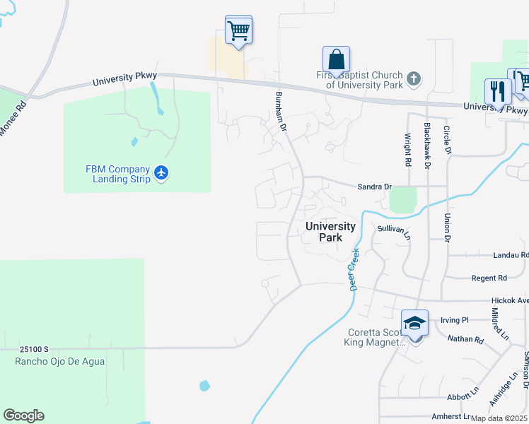 map of restaurants, bars, coffee shops, grocery stores, and more near 914 Cordoba Court in University Park