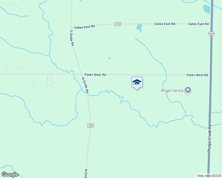 map of restaurants, bars, coffee shops, grocery stores, and more near 4799 Parks West Road in Middlefield