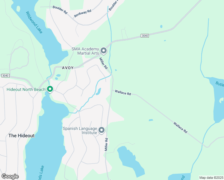 map of restaurants, bars, coffee shops, grocery stores, and more near 122 Wallace Road in Lake Ariel