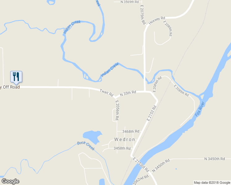 map of restaurants, bars, coffee shops, grocery stores, and more near 2055 North 35th Road in Ottawa