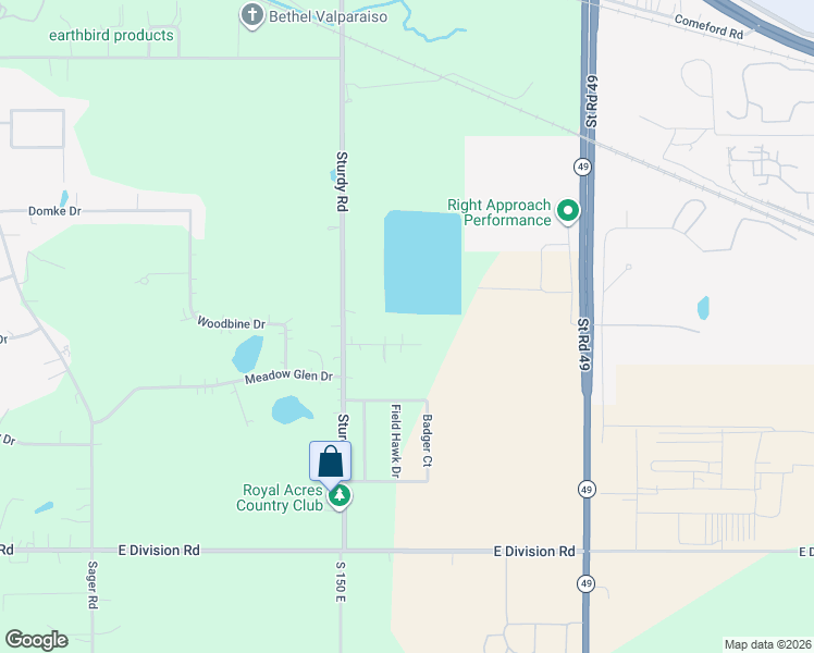 map of restaurants, bars, coffee shops, grocery stores, and more near 2100-2200 Wittmer Lane in Valparaiso