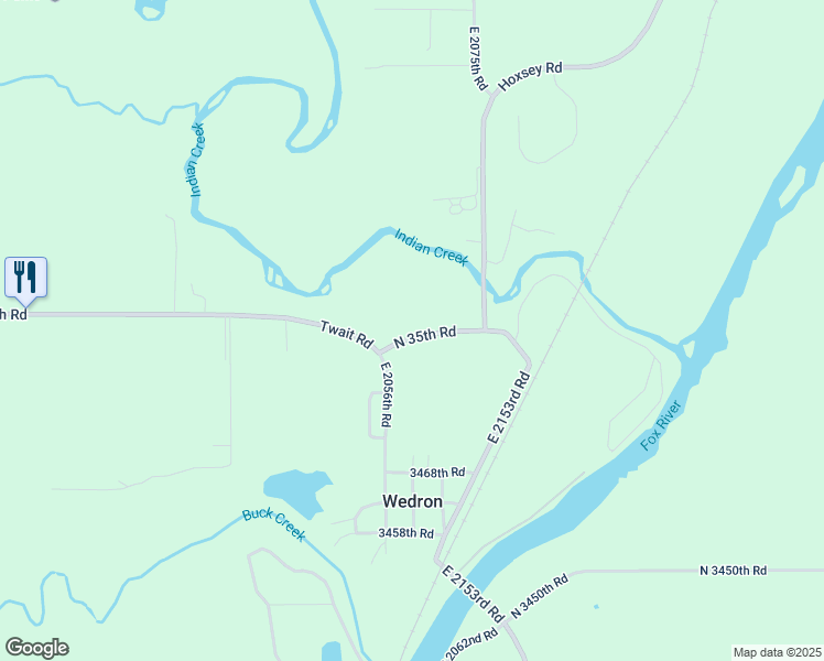 map of restaurants, bars, coffee shops, grocery stores, and more near 2063 North 35th Road in Ottawa