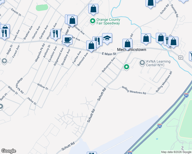 map of restaurants, bars, coffee shops, grocery stores, and more near 30 Avenue F in Middletown