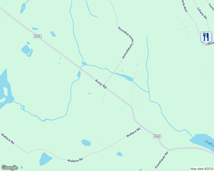 map of restaurants, bars, coffee shops, grocery stores, and more near 865 Avoy Road in Wayne County