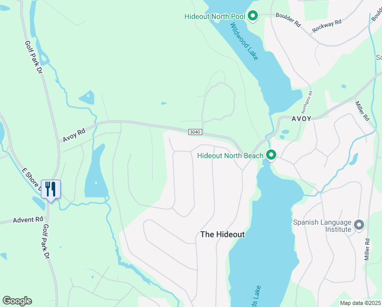 map of restaurants, bars, coffee shops, grocery stores, and more near 1502 Woodcrest Lane in Lake Ariel