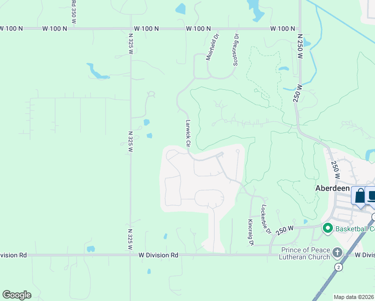 map of restaurants, bars, coffee shops, grocery stores, and more near 2-80 Larwick Cir in Valparaiso
