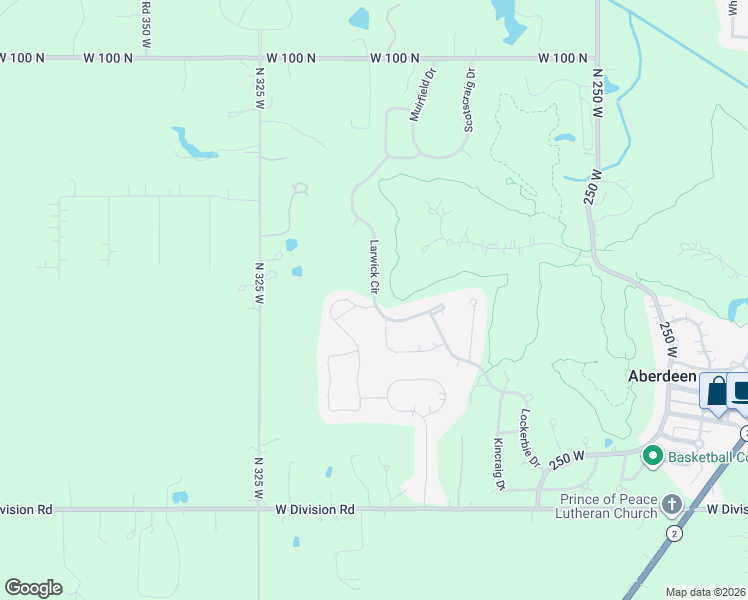 map of restaurants, bars, coffee shops, grocery stores, and more near 3-81 Larwick Circle in Valparaiso