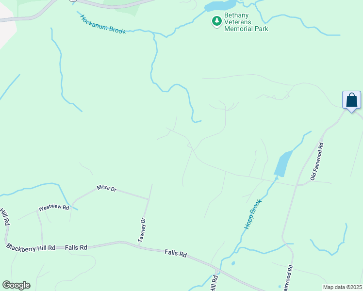 map of restaurants, bars, coffee shops, grocery stores, and more near 126 Northrop Road in Bethany
