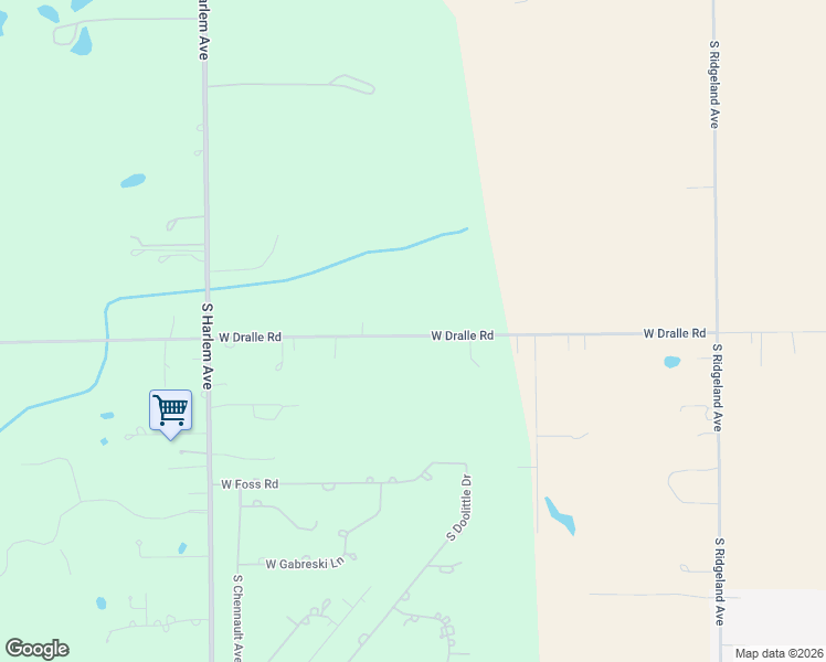 map of restaurants, bars, coffee shops, grocery stores, and more near 6926-7198 West Dralle Road in Monee
