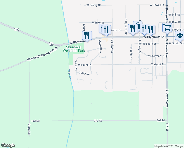 map of restaurants, bars, coffee shops, grocery stores, and more near 498 Hope Blvd in Bremen