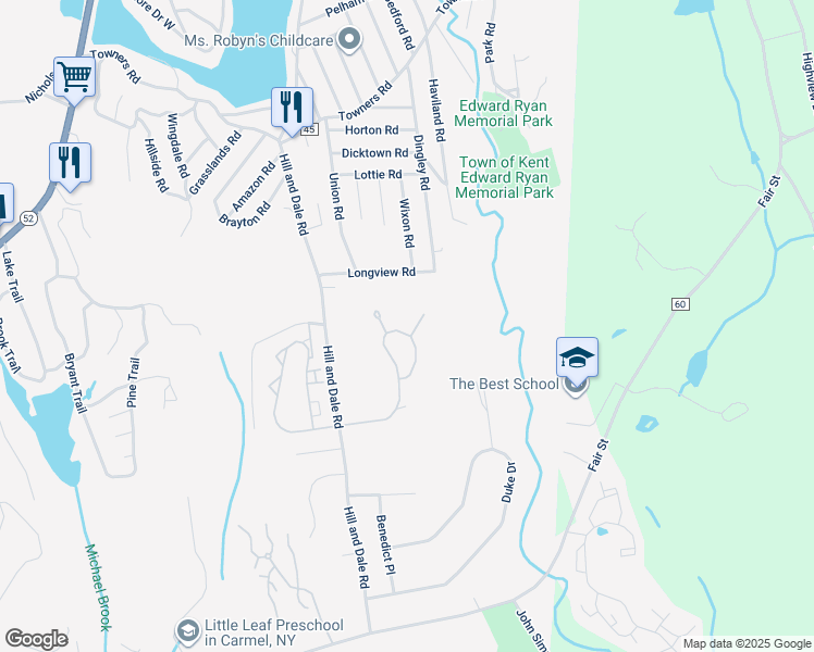 map of restaurants, bars, coffee shops, grocery stores, and more near 145 Fairway Drive in Carmel Hamlet