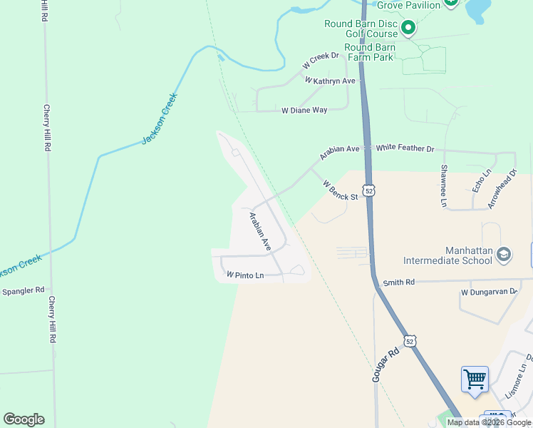 map of restaurants, bars, coffee shops, grocery stores, and more near 24502 Clydesdale Drive in Manhattan