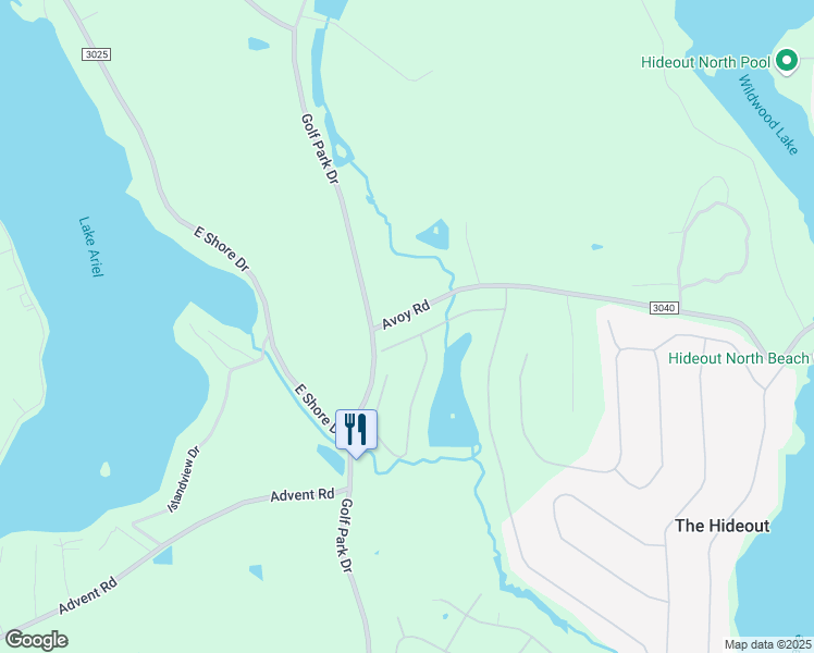 map of restaurants, bars, coffee shops, grocery stores, and more near Crest View Road in Lake Ariel