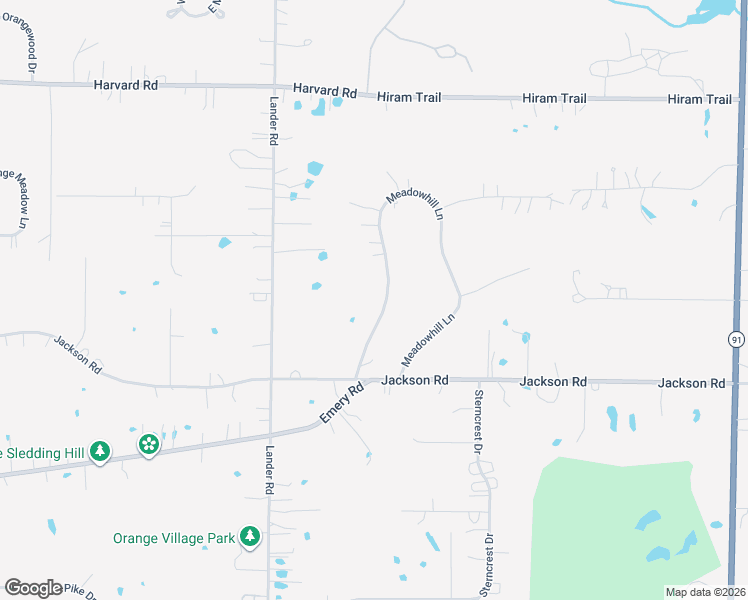 map of restaurants, bars, coffee shops, grocery stores, and more near 50 Meadowhill Lane in Moreland Hills