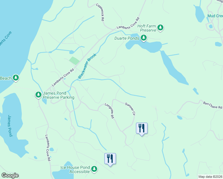 map of restaurants, bars, coffee shops, grocery stores, and more near 12 Brook Hollow Road in West Tisbury