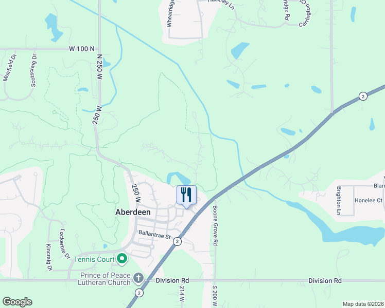 map of restaurants, bars, coffee shops, grocery stores, and more near 24 Braemar Drive in Valparaiso