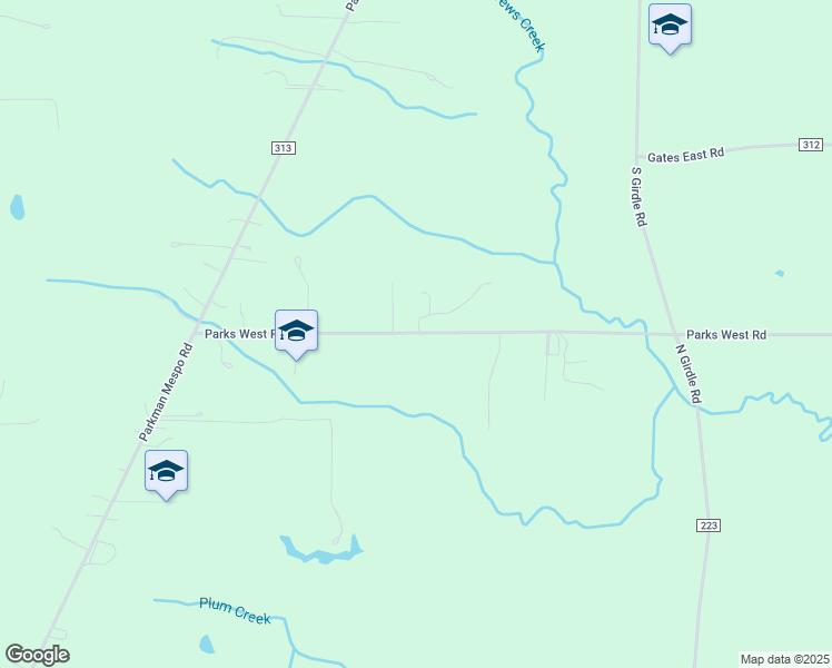 map of restaurants, bars, coffee shops, grocery stores, and more near 5070 Parks West Road in Middlefield