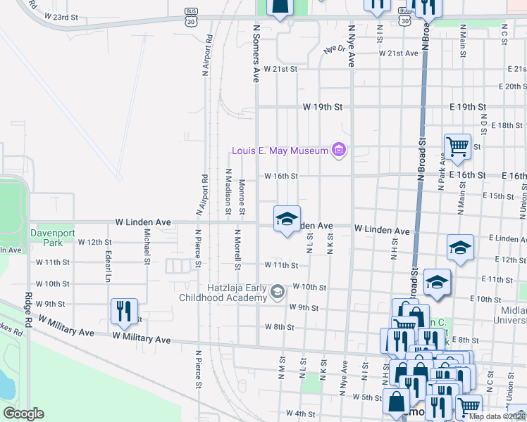 map of restaurants, bars, coffee shops, grocery stores, and more near 1303 North Keene Avenue in Fremont