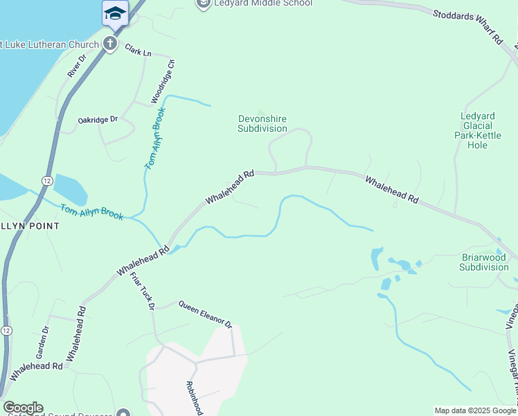 map of restaurants, bars, coffee shops, grocery stores, and more near 99 Merry Lane in Ledyard