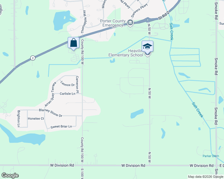 map of restaurants, bars, coffee shops, grocery stores, and more near Lambrusco Drive in Valparaiso