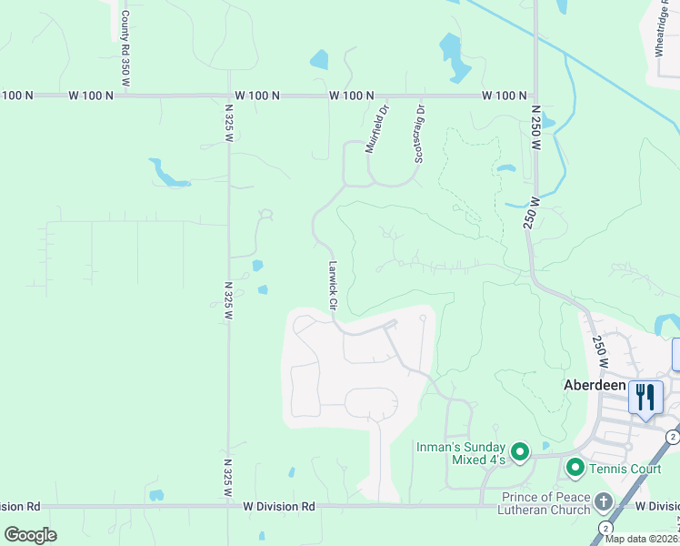 map of restaurants, bars, coffee shops, grocery stores, and more near 63 Larwick Circle in Valparaiso