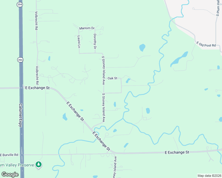 map of restaurants, bars, coffee shops, grocery stores, and more near 2027 Oak Street in Crete