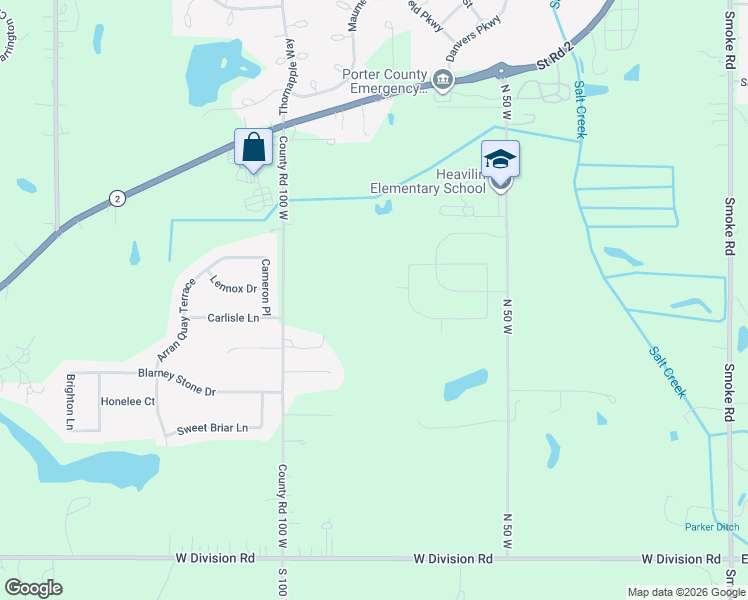 map of restaurants, bars, coffee shops, grocery stores, and more near Lambrusco Drive in Valparaiso