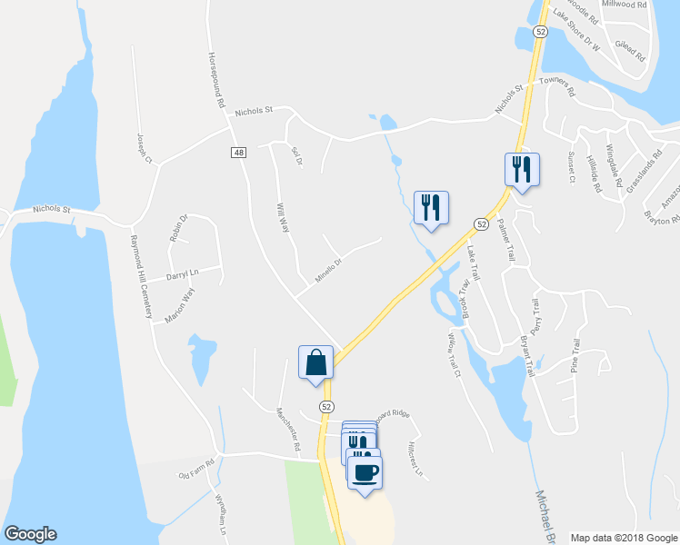 map of restaurants, bars, coffee shops, grocery stores, and more near 26 Minello Drive in Carmel