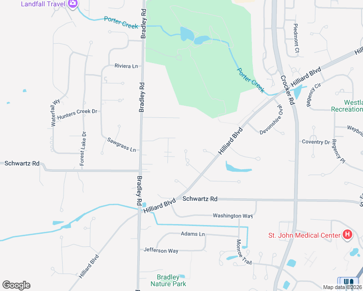 map of restaurants, bars, coffee shops, grocery stores, and more near 3105 Northwood Lane in Westlake