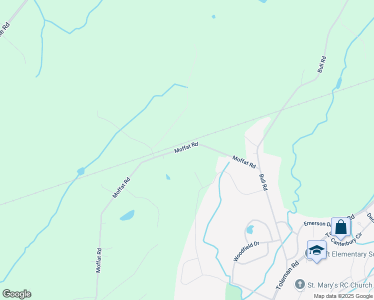 map of restaurants, bars, coffee shops, grocery stores, and more near 29 Moffat Road in Washingtonville